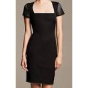 Roland Mouret for Banana Republic Black Lace Sleeve Dress sz 6